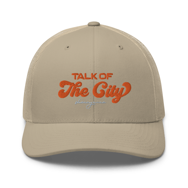 Image of “TALK OF THE CITY” Mesh Trucker Hat (ORANGE)