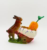 Image 4 of Retro Spring Bunny with Egg Wheelbarrow Tabletop Display