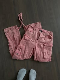 pink baggy jeans (sz med) 