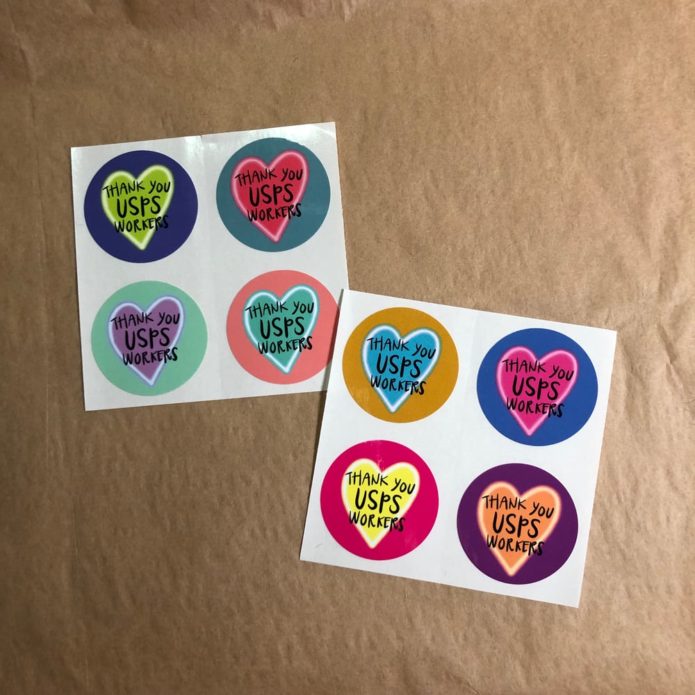 Image of thank you USPS stickers (small pack)