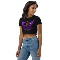 Image 5 of BOSSFITTED Purple and Gold Organic Crop Top