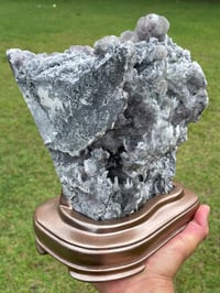 Image 15 of Green and Purple Fluorite with Calcite specimen #445