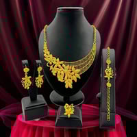Image 3 of Golden Grace Flower Jewelry Set