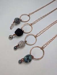 Image 2 of Your Choice! Handspun Drop Bead Necklace w/Semi Precious Stone Bead