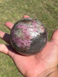Image 1 of Pink Tourmaline & Smoky Quartz Sphere | #2968