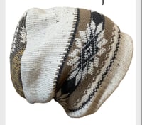 Image of Unique Cream and Beige Pattern Revesible Hat