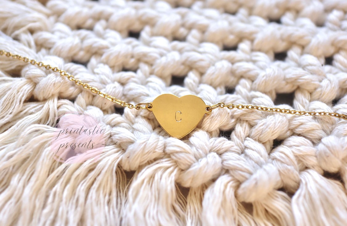 Image of Hand-stamped Heart Bracelet