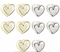 Image 1 of Charms: Double Heart Rhinestone