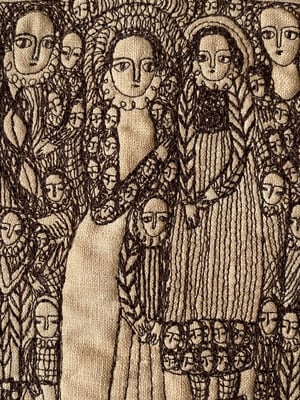 Image of Untitled - larger embroidery artwork in sepia