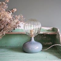 Image 1 of Lampe Céramique & Verre Gris-bleu .