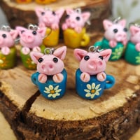 Image 4 of Kolczyki - "Świnka w kubku" 🐷🩷