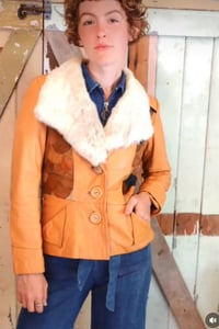 Image 2 of Vintage Leather Patchwork Jacket Xs/S