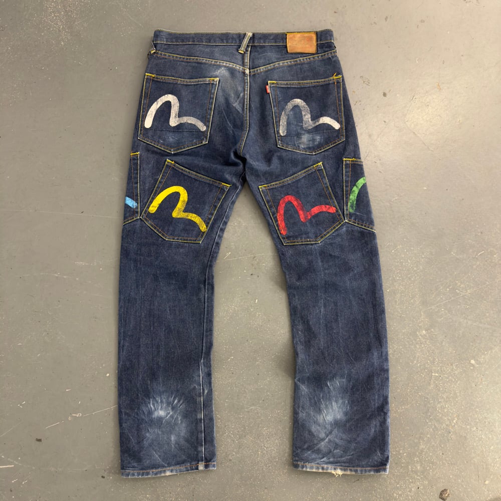 Image of Evisu denim jeans, size 36” x 32”