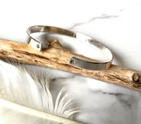 Image 5 of Handmade Sterling Silver Manifest Cuff Bracelet 925