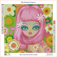 Image 5 of Gigi Mod Flower Girl Full Size Diamond Painting by Miss Fluff