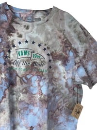 Image 5 of ♻️ UPCYCLED XL Unisex 100% Cotton VANS Graphic Tee in Stormy Skies Watercolor Ice Dye