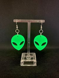 Image 3 of Alien Glow in the Dark Earrings 