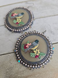 Image 2 of Gray Bird earrings 