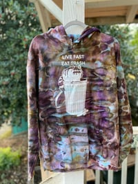Image 1 of Large Live Fast Eat Trash Tie Dye Hoodie