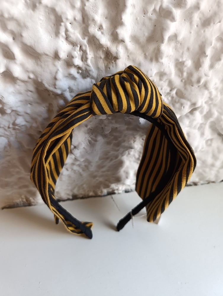 Image of Cerchietto a fascia a righe giallo/nero