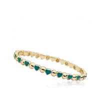 Turquoise & Gold Heart Bangle