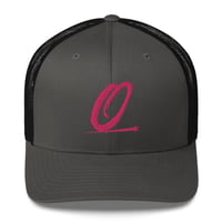 Image 5 of Olympia Logo Low Profile Trucker Cap (Pink Logo)