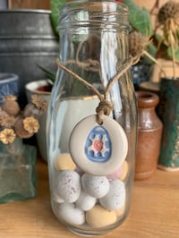 Image 2 of Ceramic Happy Easter Tag (Egg motif) and Easter Egg Tag