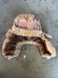 Image 4 of BIGFOOT PINK REAL TREE FURRY TRAPPER HAT (S/M)