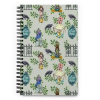 Image 1 of Grey Haunted Mansion Pattern Spiral Notebook