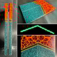 Image 1 of @Kaoticartworks 3-D Resin & Grip-tec GLOW Segmented Knife Scales