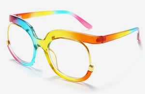 Rainbow Over Sized Clear Glasses 