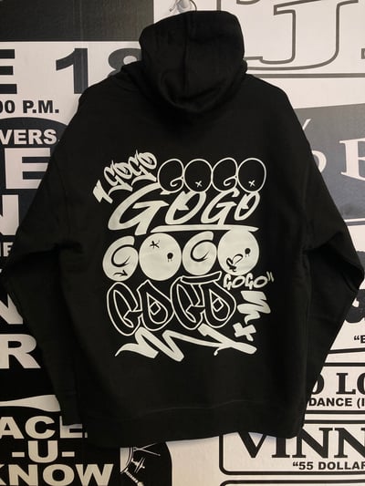 Image of MITCHCRAFT "GRAFFITI GOGO" Black Hooded Sweatshirt