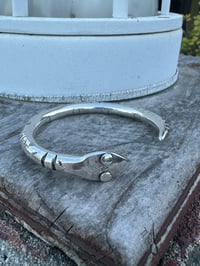 Image 1 of Ride the Sky Sterling Silver 2ga Plain Head Snake Cuff 6.5”-7”