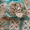 Image of antique aqua linen Rose adornment patch copy copy