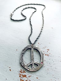 Image 2 of large paisley peace sign necklace