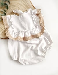 Image 2 of Boho photosession body | Giuseppina romper | age 12 months | white