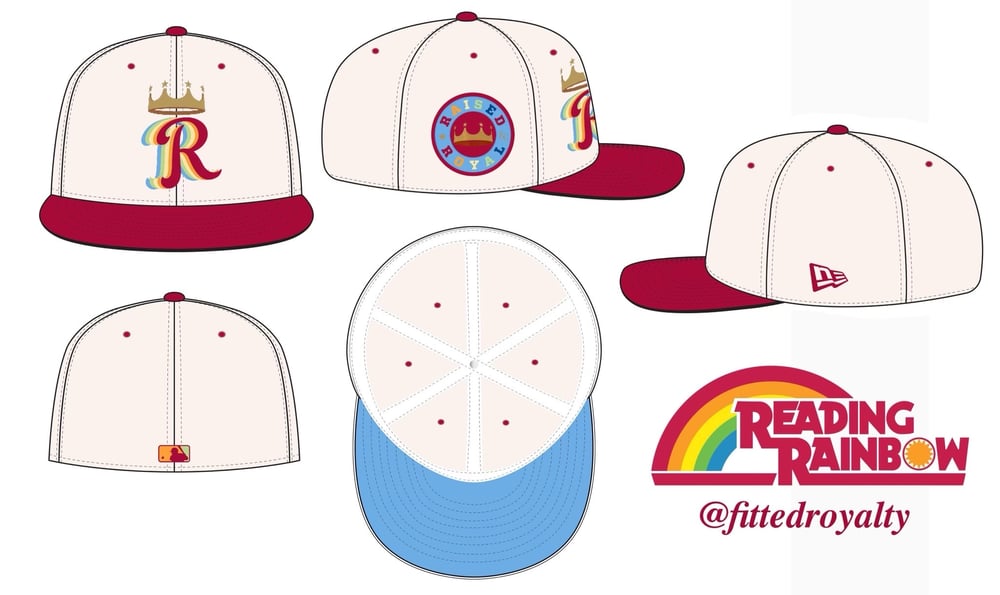 Image of KC Royals x Reading Rainbow NE Fitted hat preorder by Fitted Royalty