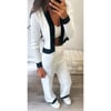 White and Black Button Co Ord 