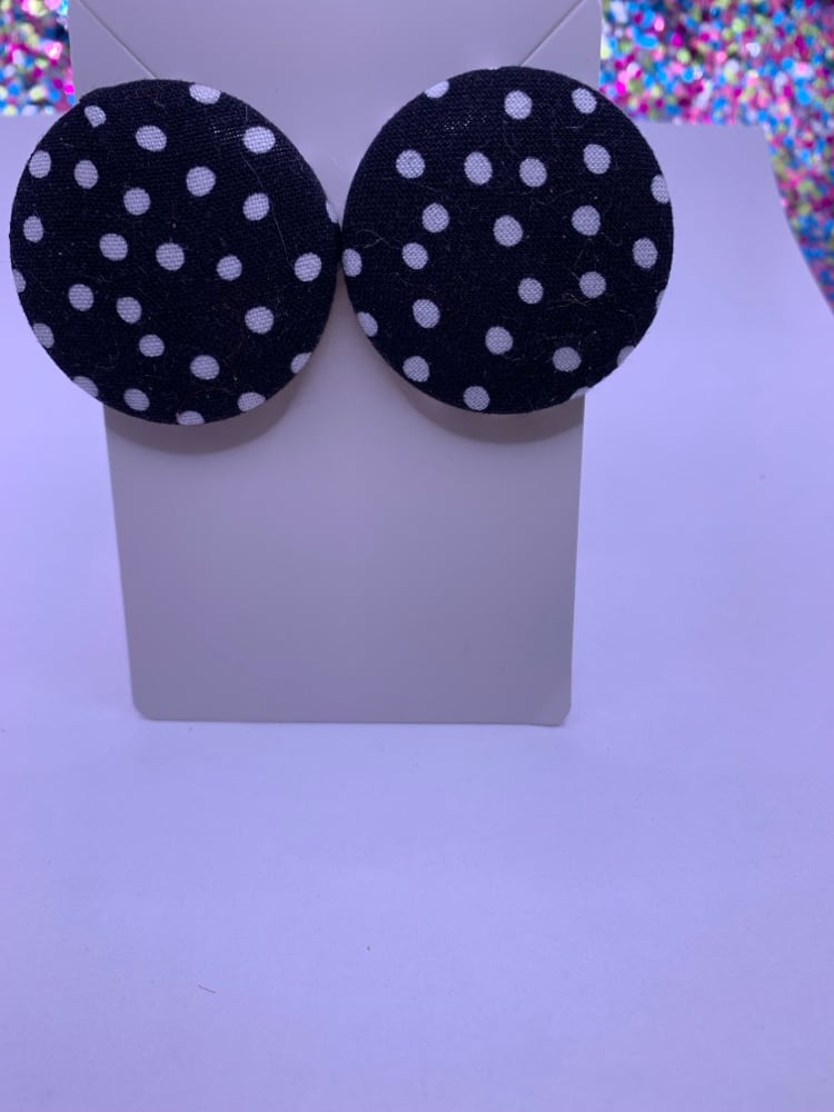Image of Poka Dot Button Earrings 