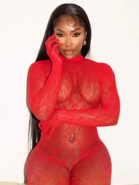 Red Cheetah Print Lace Jumpsuit