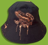 Image 1 of “FROGGER” BLEACH PAINTED BUCKET HAT ONE SIZE