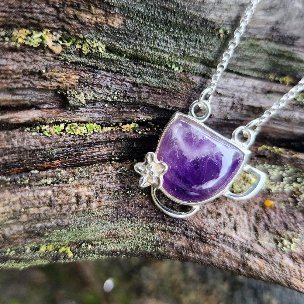 Image of Chevron Amethyst Pendant [Demi] — Serenity's Cup
