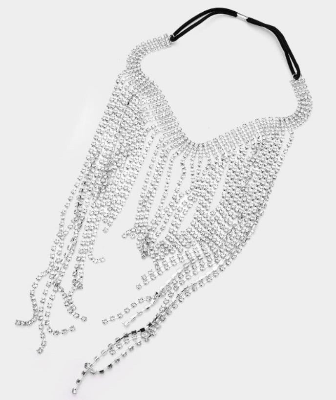 Image of Rhinestone Pave Fringe Head Chain 
