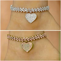 Bling Heart Anklet 