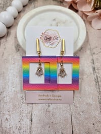 Image 1 of Rainbow Jewel Frame Earrings