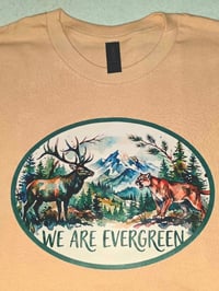 "We Are Evergreen" Watercolor Wildlife Tee Salmon