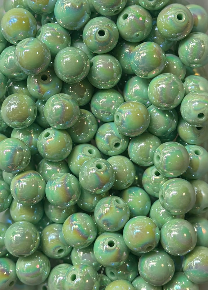 Image of AB 16mm Green Beads