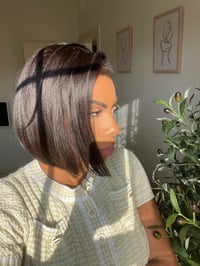 Image 1 of 10 inch YAKI BLUNT CUT BOB with KINKY EDGES! FULLY CUSTOMIZED lace front WIG