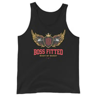 Image 1 of Red, Black, and Gold Logo Unisex Tank Top