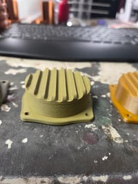 Image 2 of Finned Carb Tops Honda Shadow (Brass)